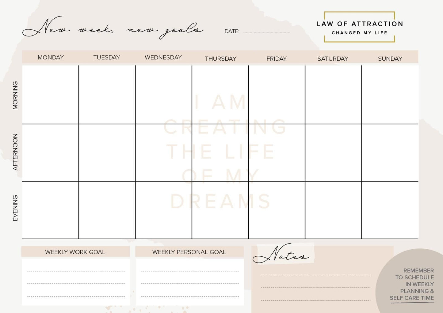 Weekly Planner (Digital Download)